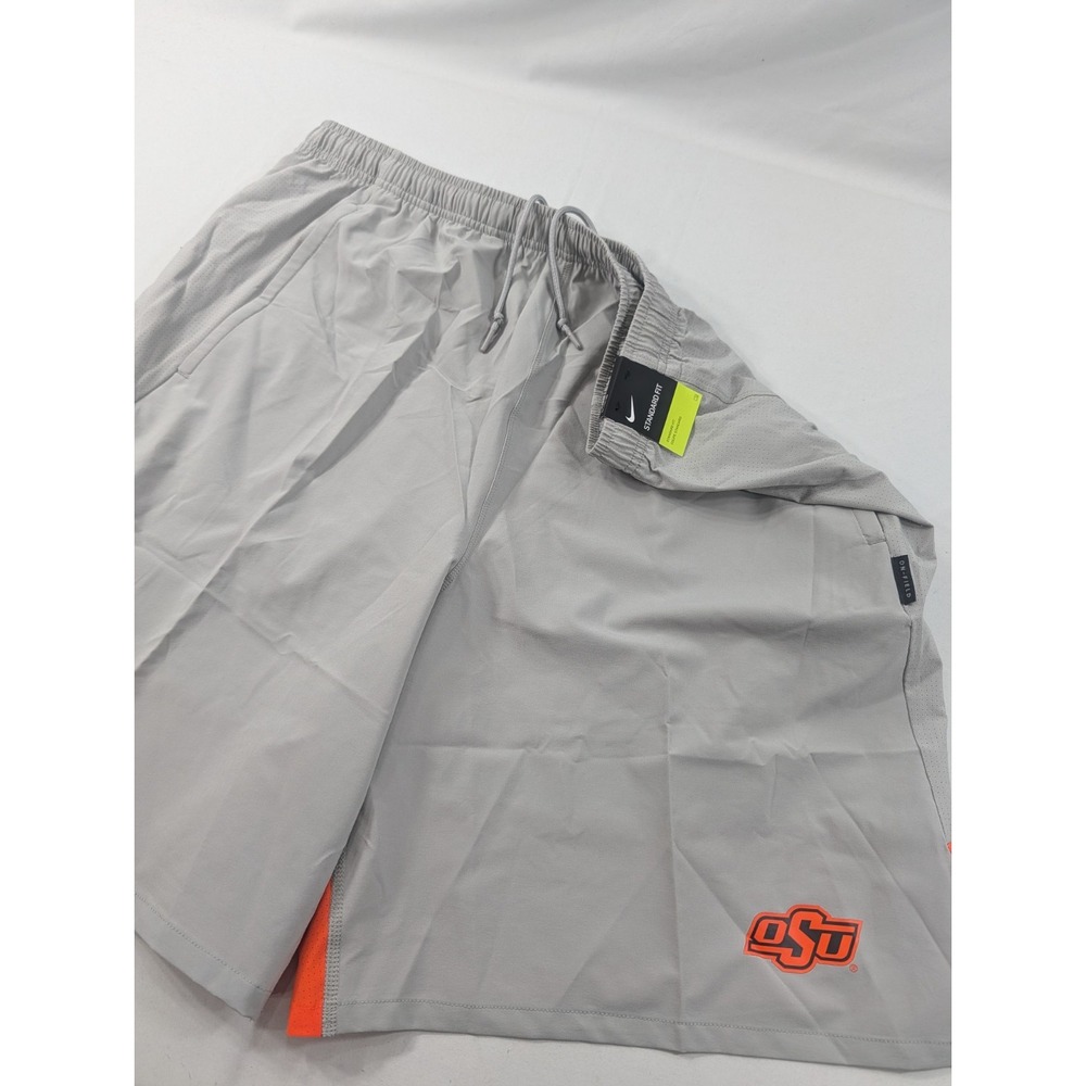New Nike Dri-Fit Standard Fit Shorts On Field Oklahoma State Cowboys Gray 2XL